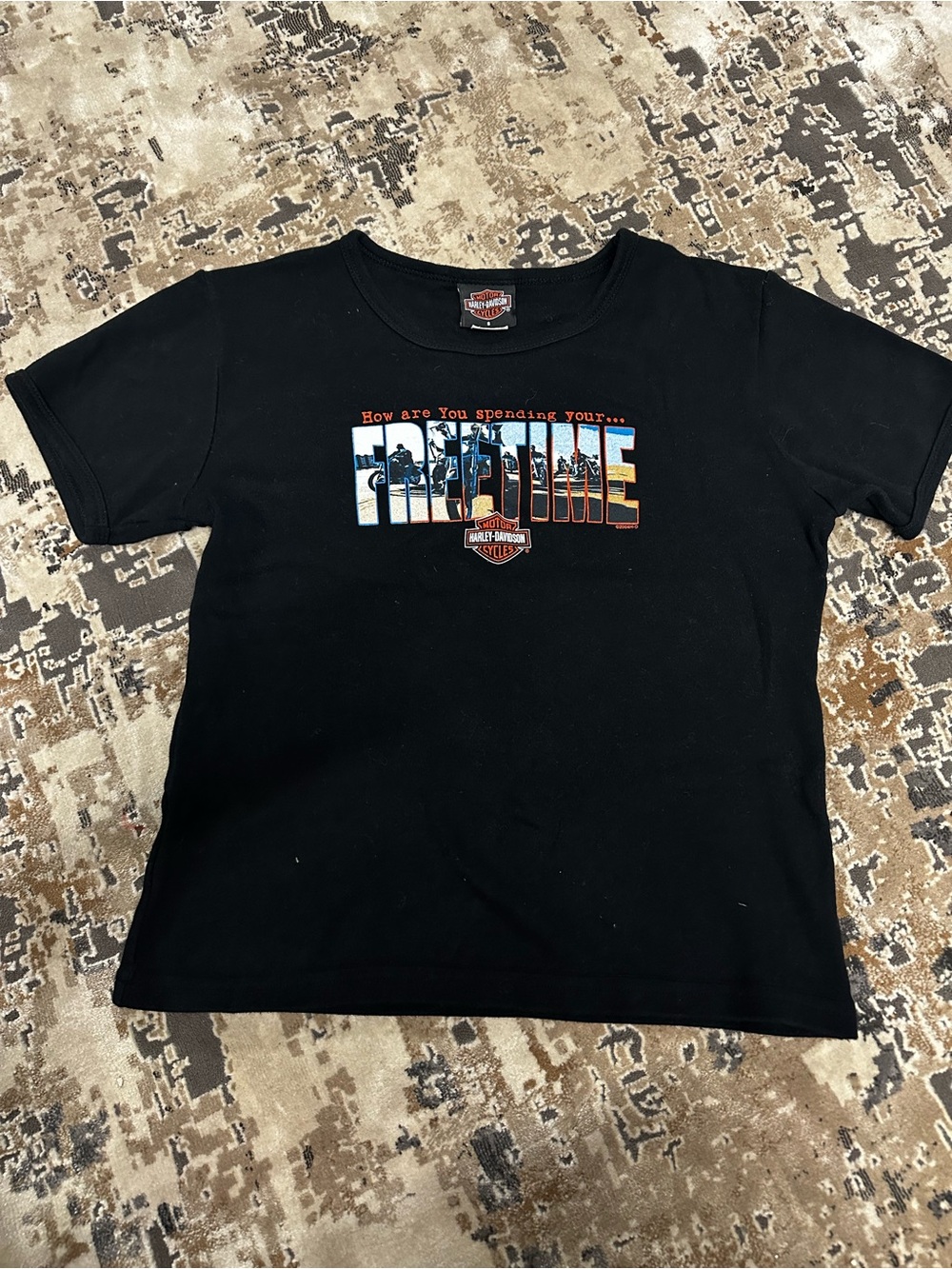 Harley-Davidson Sm Black 'Free Time' Graphic Tee